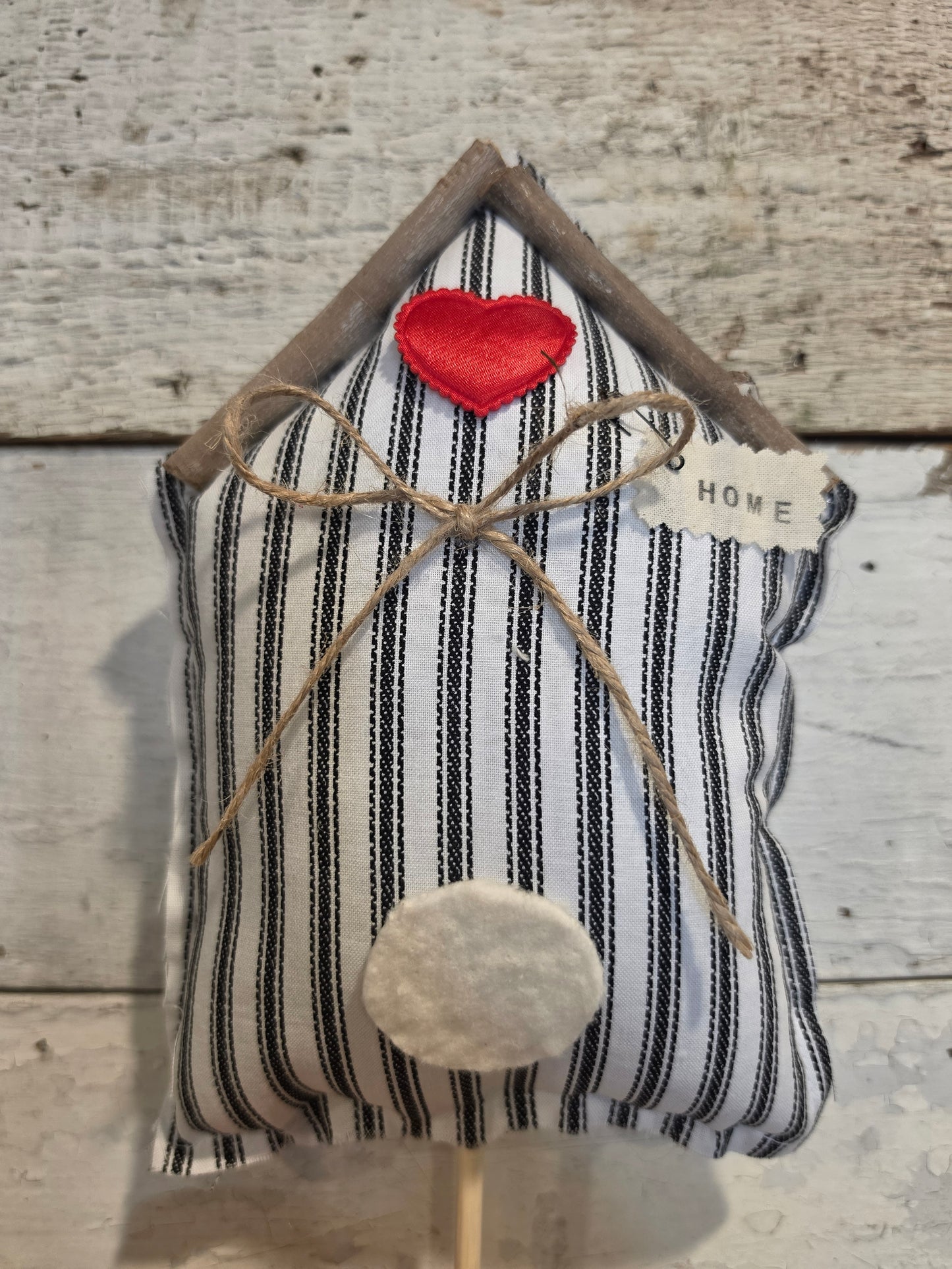 Rustic Fabric Farmhouse Bird House | Home Decor