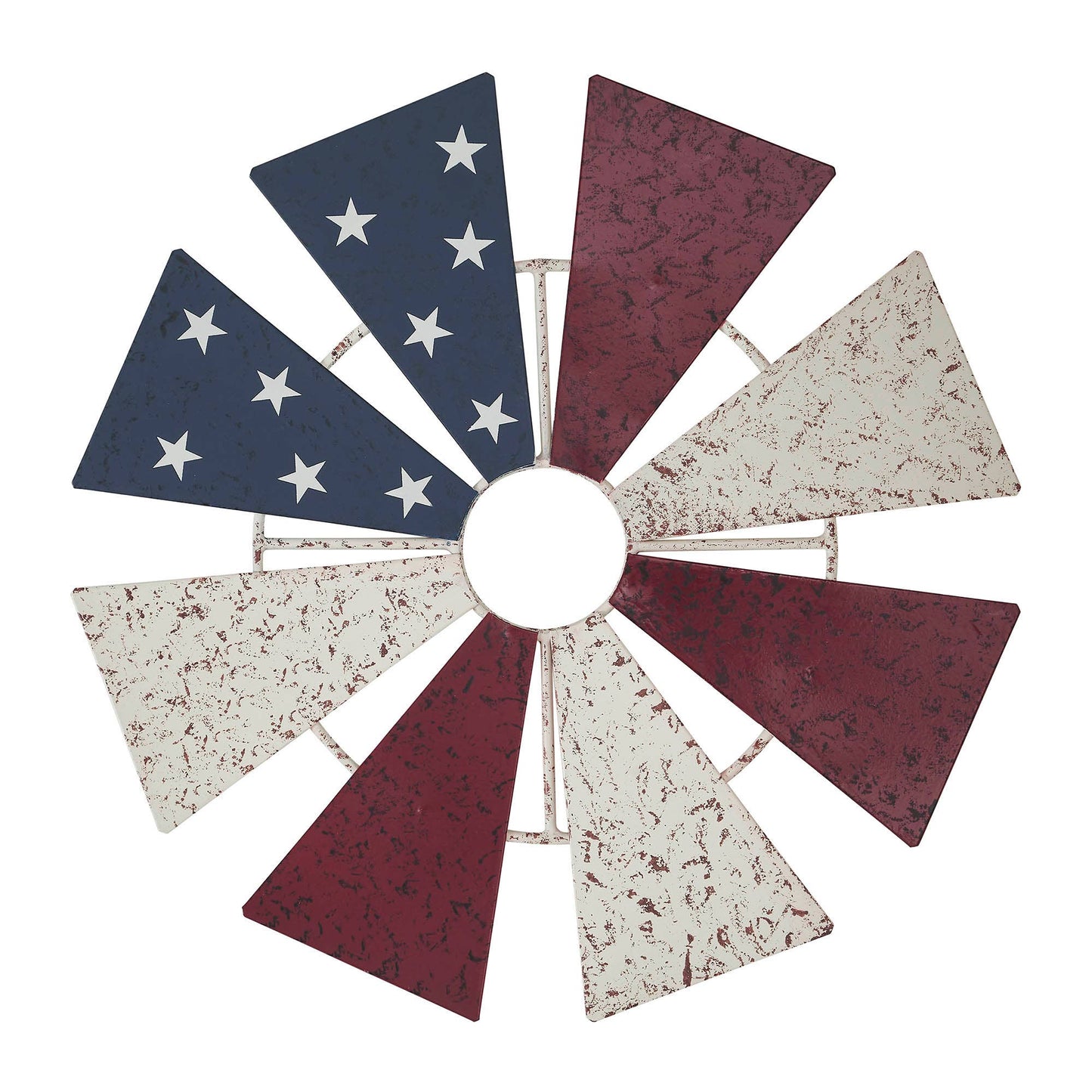 Americana Windmill Wall Decor Red White Blue 12.5"
