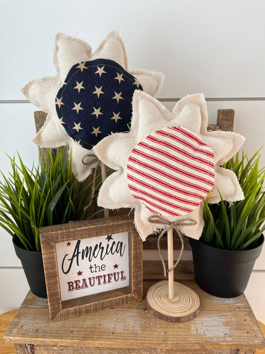 2pc. Rustic 4th of July Sunflower Set