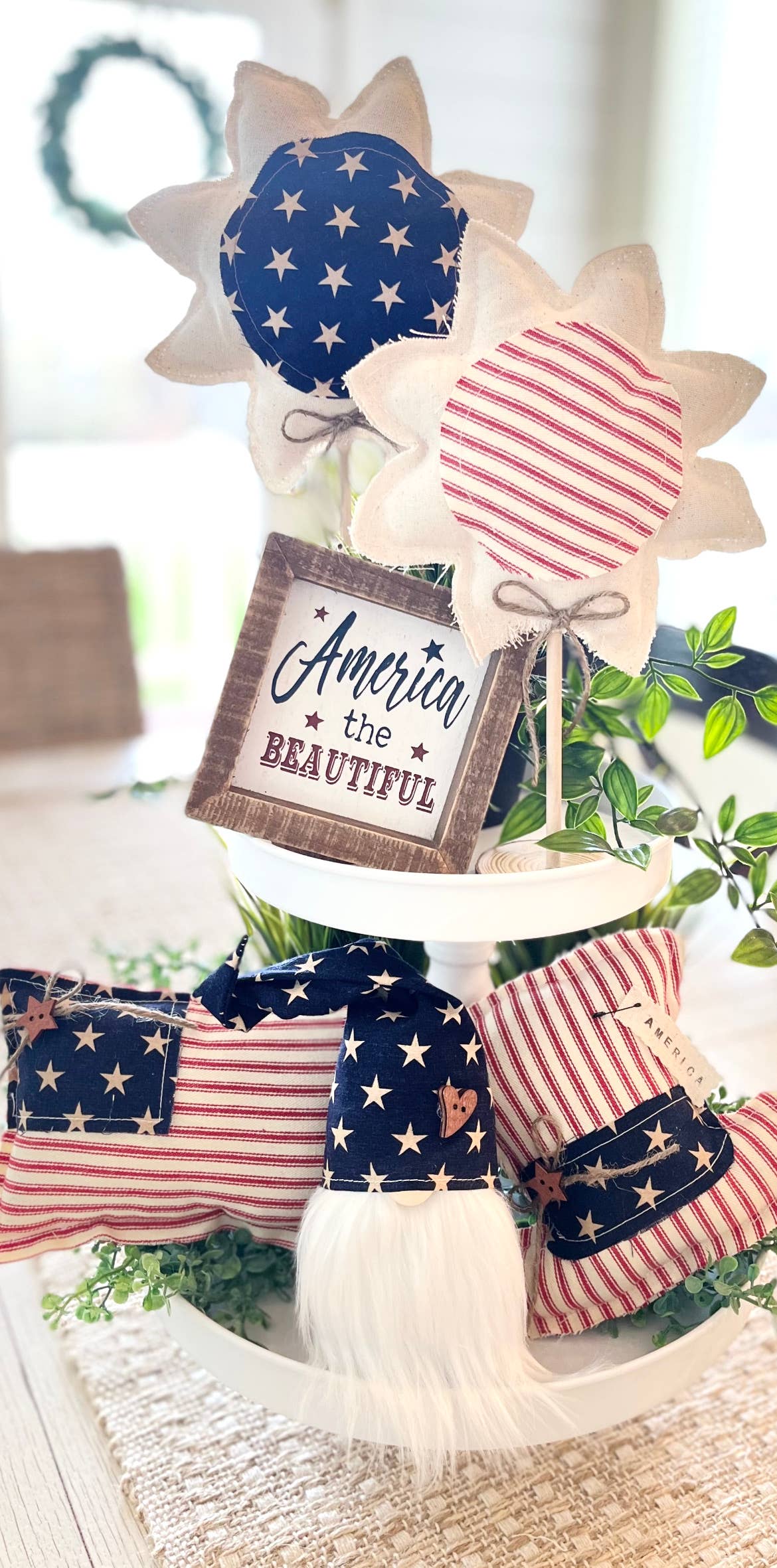 2pc. Rustic 4th of July Sunflower Set