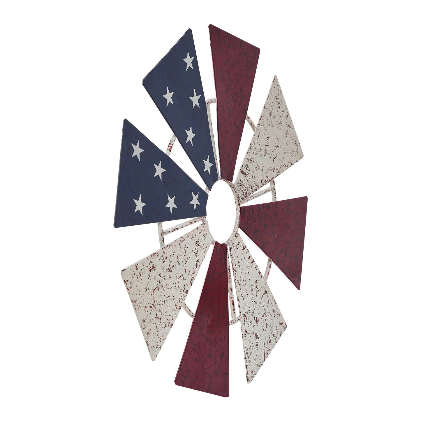 Americana Windmill Wall Decor Red White Blue 12.5"
