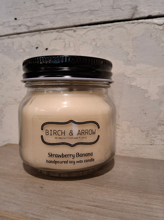 8 oz Mason Jars - Strawberry Banana Candle