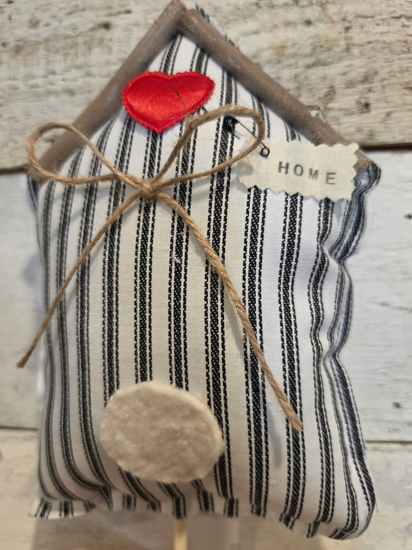 Rustic Fabric Farmhouse Bird House | Home Decor