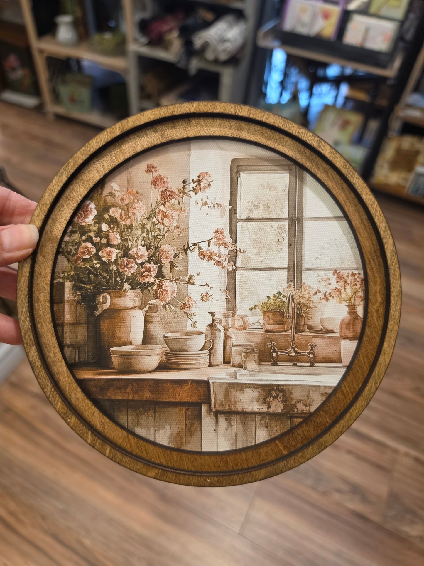 8" Round Rustic Kitchen Art